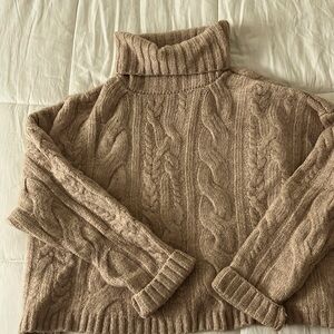 Cozy cropped turtleneck sweater